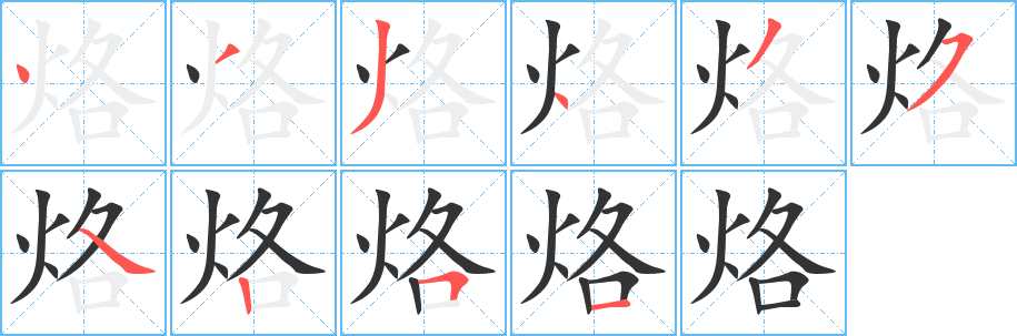 烙字的筆順?lè)植窖菔?></p>
<script src=