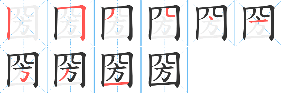 圀字的筆順?lè)植窖菔?></p>
<script src=