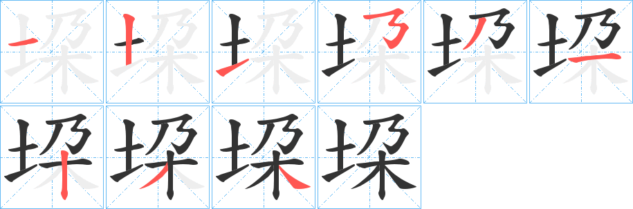 垜字的筆順?lè)植窖菔?></p>
<script src=