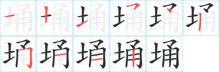 埇字的筆順?lè)植窖菔?></p>
<script src=
