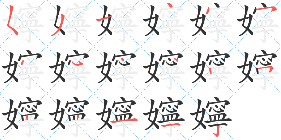 嬣字的筆順?lè)植窖菔?></p>
<script src=