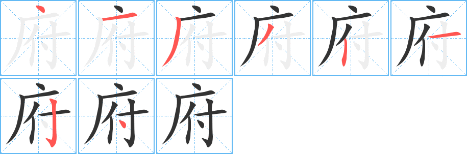 府字的筆順?lè)植窖菔?></p>
<script src=