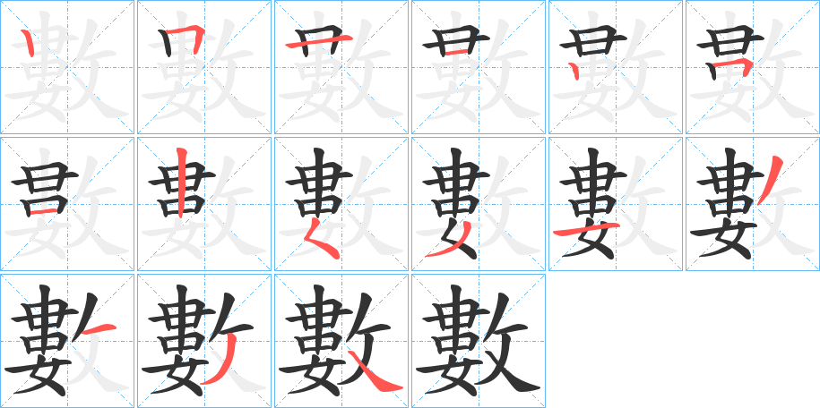 數(shù)字的筆順?lè)植窖菔?></p>
<script src=
