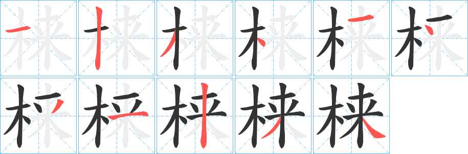 梾字的筆順?lè)植窖菔?></p>
<script src=