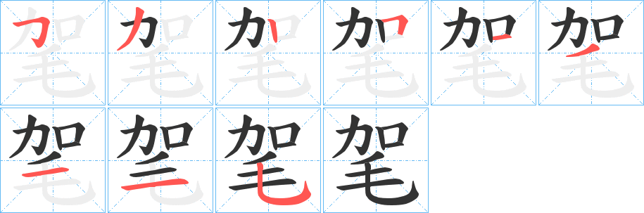 毠字的筆順?lè)植窖菔?></p>
<script src=