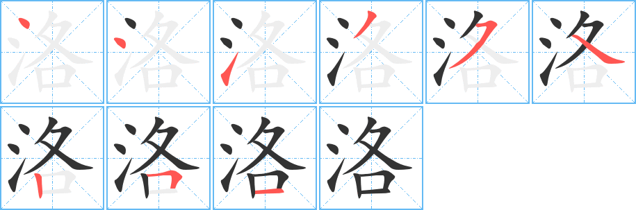 洛字的筆順?lè)植窖菔?></p>
<script src=