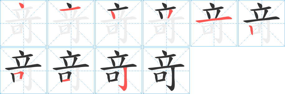 竒字的筆順?lè)植窖菔?></p>
<script src=