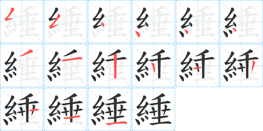 綞字的筆順?lè)植窖菔?></p>
<script src=