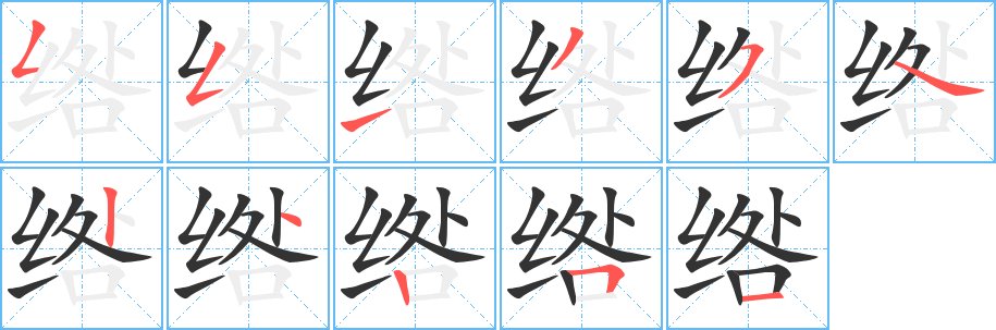 綹字的筆順?lè)植窖菔?></p>
<script src=