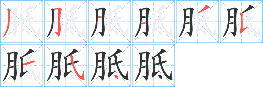 胝字的筆順?lè)植窖菔?></p>
<script src=