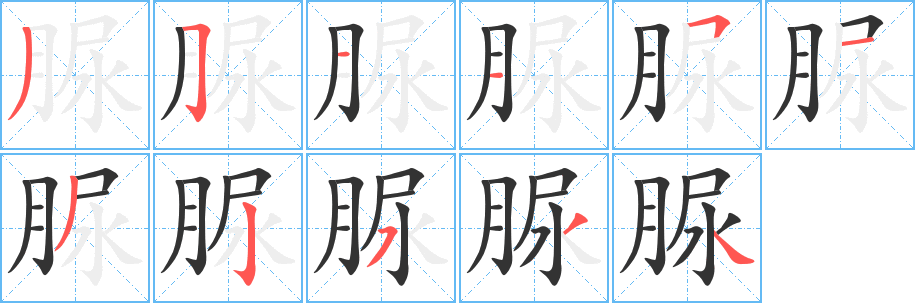 脲字的筆順?lè)植窖菔?></p>
<script src=