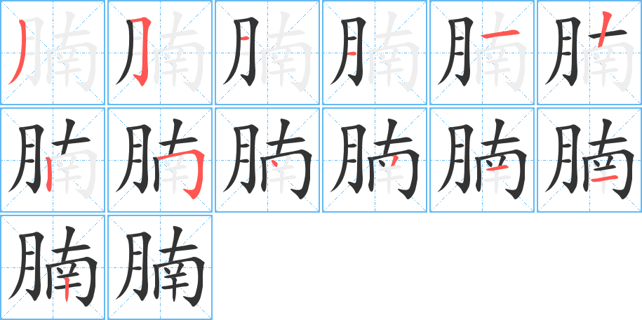 腩字的筆順?lè)植窖菔?></p>
<script src=