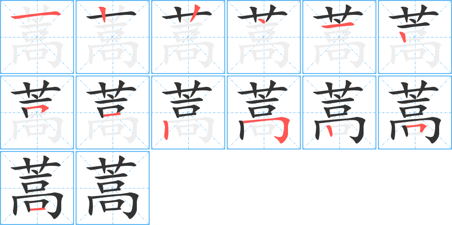 蒿字的筆順?lè)植窖菔?></p>
<script src=