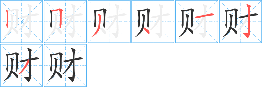 財(cái)字的筆順?lè)植窖菔?></p>
<script src=