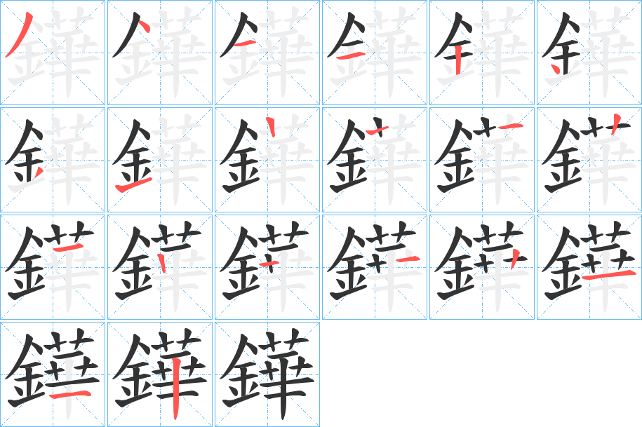 鏵字的筆順?lè)植窖菔?></p>
<script src=
