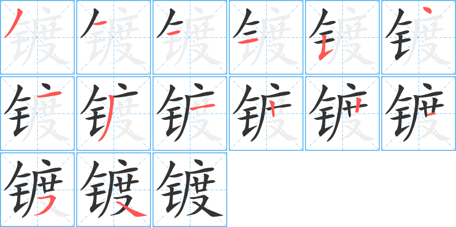 鍍字的筆順?lè)植窖菔?></p>
<script src=
