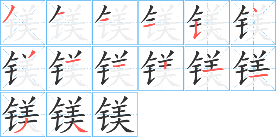 鎂字的筆順?lè)植窖菔?></p>
<script src=