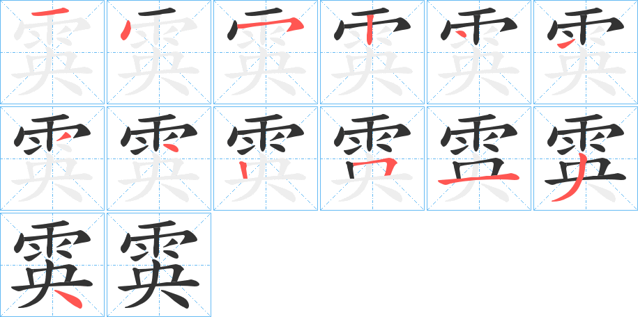 雵字的筆順?lè)植窖菔?></p>
<script src=