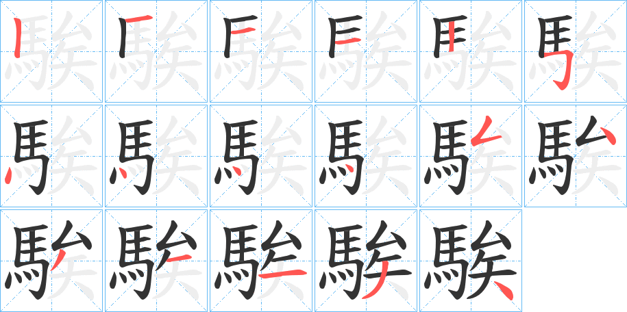 騃字的筆順?lè)植窖菔?></p>
<script src=