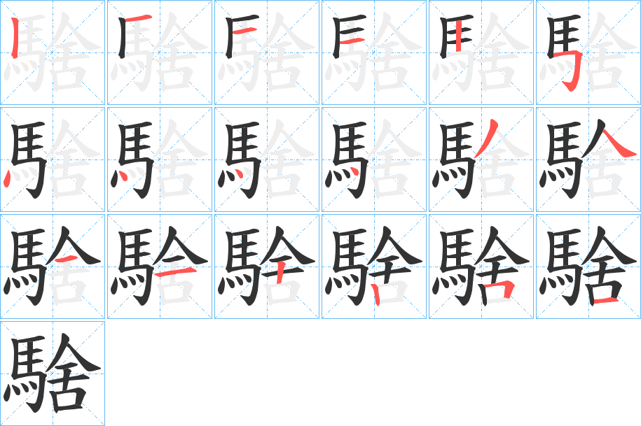騇字的筆順?lè)植窖菔?></p>
<script src=