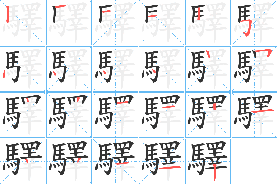 驛字的筆順?lè)植窖菔?></p>
<script src=